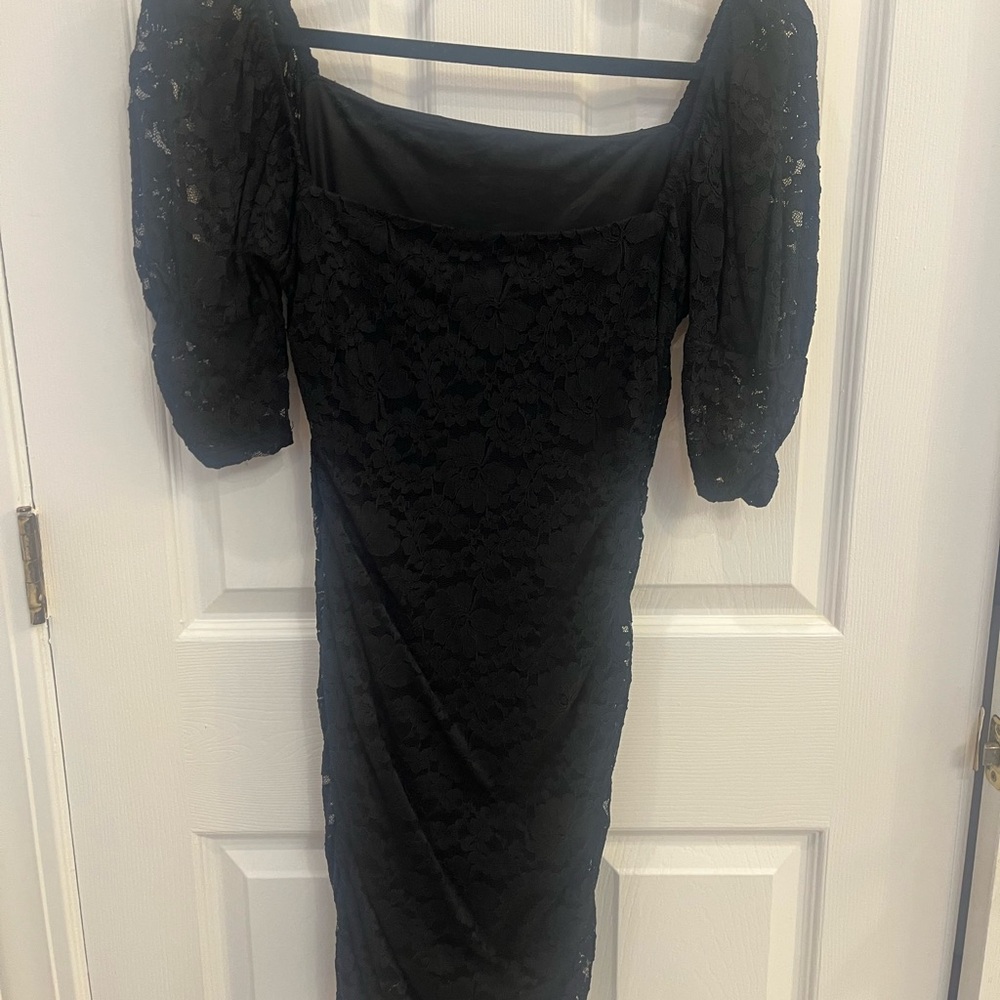 Express Black Lace Long Sleeve Dress